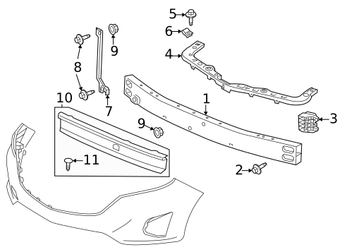 Bumper & Components - Front for 2022 Chevrolet Equinox #1