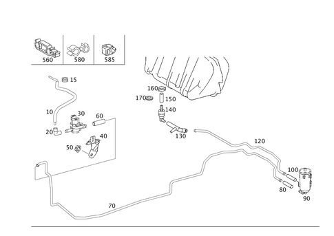 Closed Fuel-Evaporation-Control System for 2002 Mercedes-Benz CL55 AMG #0