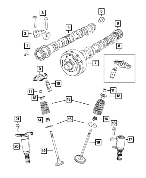 Camshaft and Valve for 2020 Dodge Durango #0