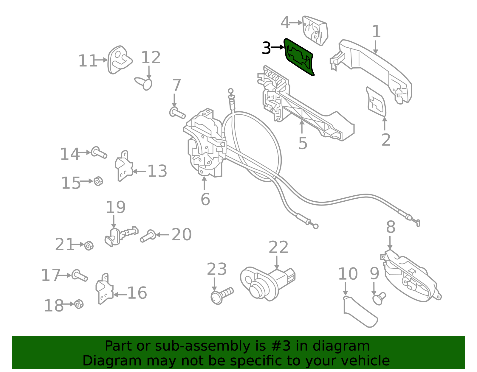2004-2024 Nissan Exterior Door Handle Gasket 80654-9FU0A | OEM Parts Online