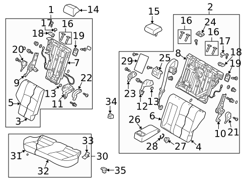 Rear Seat Components for 2012 Mitsubishi Lancer #1