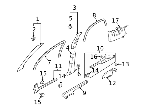 Interior Trim - Pillars for 2004 Subaru Baja #0