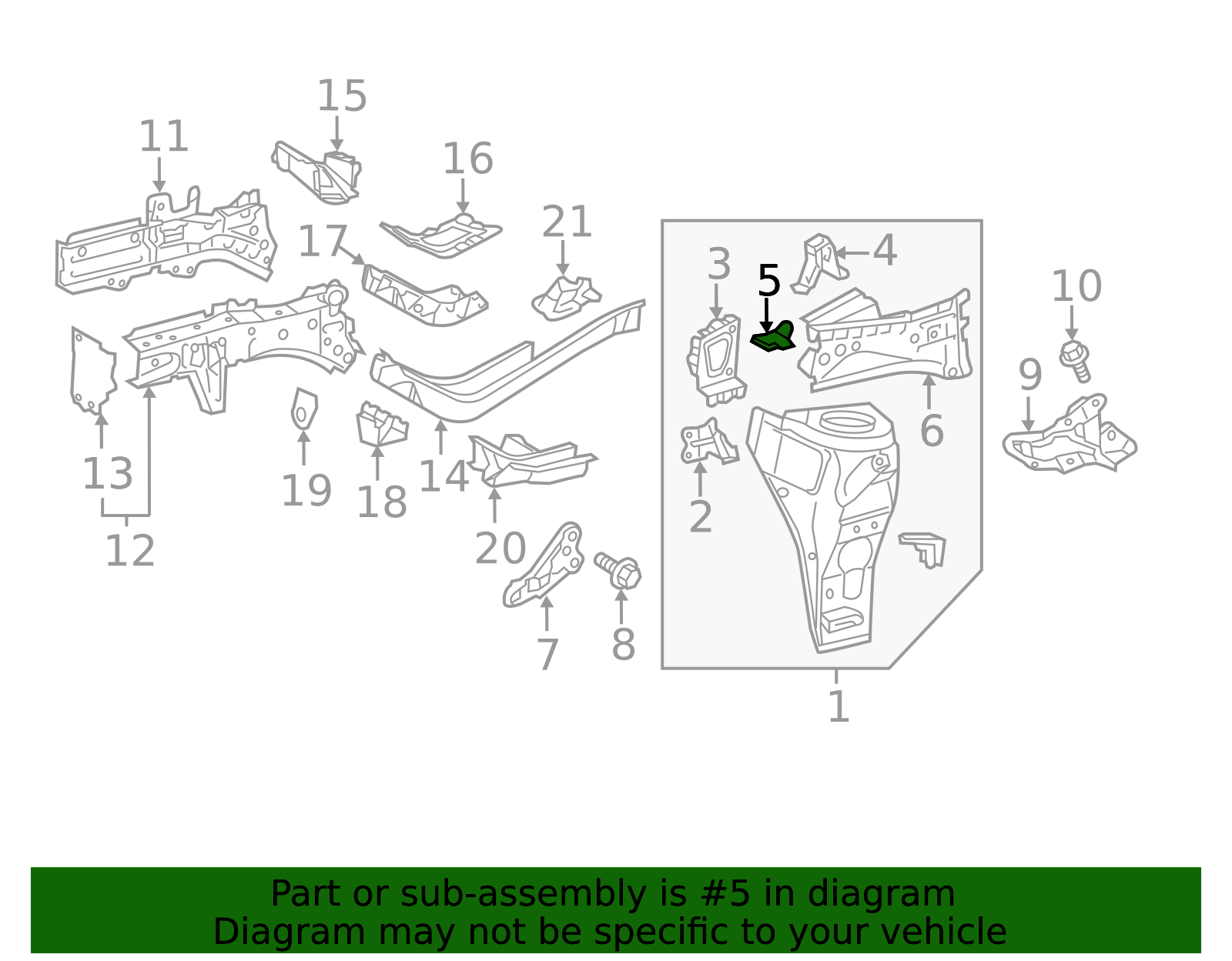 2012-2015 Scion iQ Fender Apron Reinforcement 53815-74010 | OEM