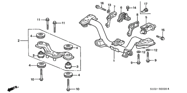 Rear Cross Beam for 2000 Honda CR-V #0