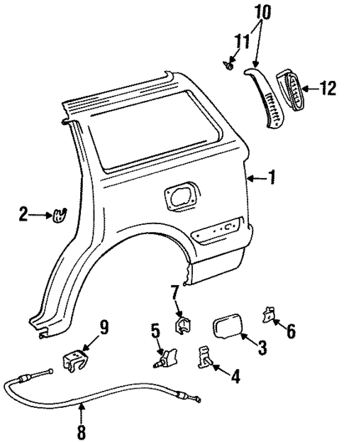 Fuel Door for 1996 Toyota Land Cruiser #0