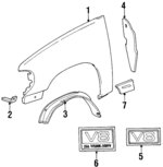 F67Z16A038AAPTM - Body: Body Side Molding for Mercury: Mountaineer Image