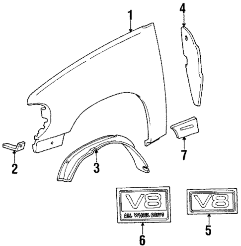 Exterior Trim - Fender for 1997 Mercury Mountaineer #0