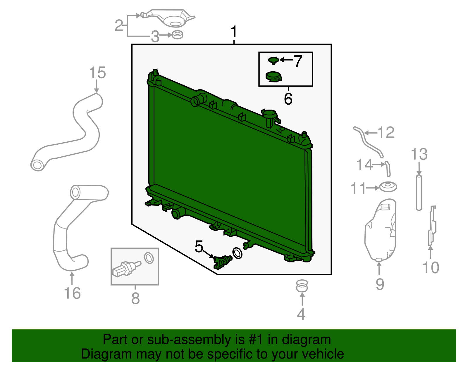 RADIATOR COMP. (DENSO): Honda 1901055CZ51 -compatibility, features