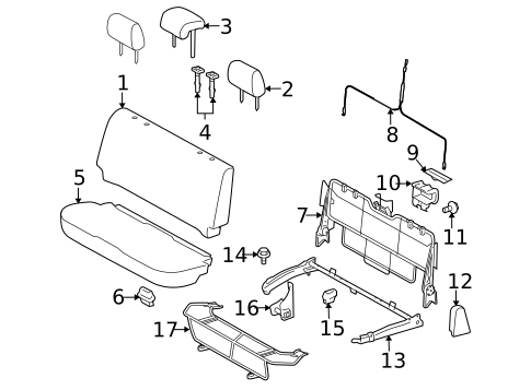 Rear Seat Components for 2010 Toyota Yaris #2