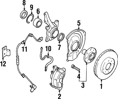 Front Brakes for 1997 Mitsubishi Mirage #0