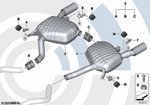 18307647064 - : Rear Muffler, Left, With Exhaust Flap for BMW Image