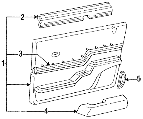 Interior Trim - Door for 1992 Ford Tempo #0