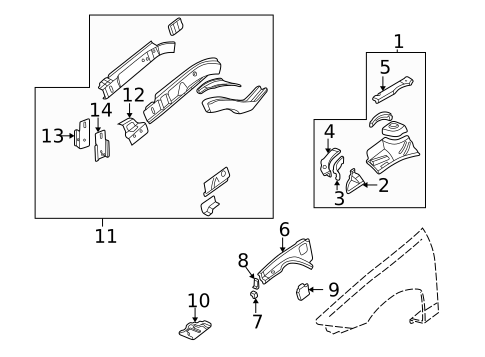 Structural Components & Rails for 2001 Chevrolet Cavalier #0
