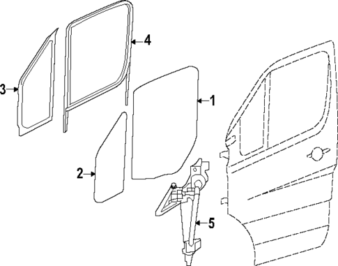 Glass - Front Door for 2024 Mercedes-Benz eSprinter #0