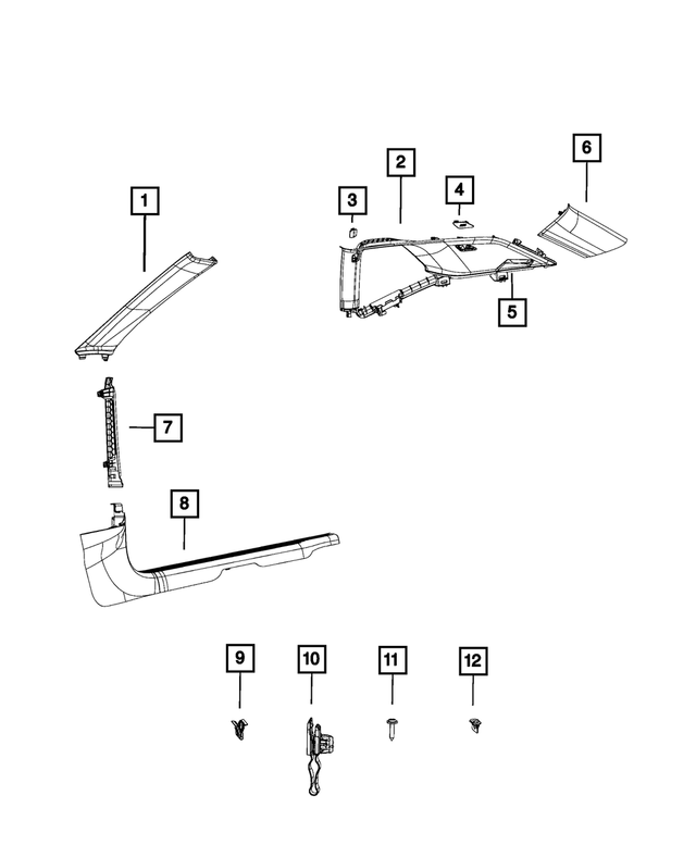 6MJ68DX9AA - Interior Trim: C Pillar Plug, Right Or Left for Mopar Image image