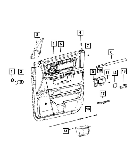 Door Trim Panels - Front and Rear for 2020 Ram 1500 Classic #1