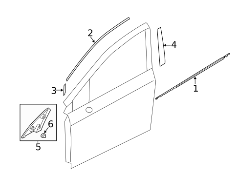 Exterior Trim - Front Door for 2017 Subaru Impreza #0
