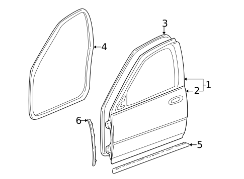 Door & Components for 2001 Cadillac Seville #0