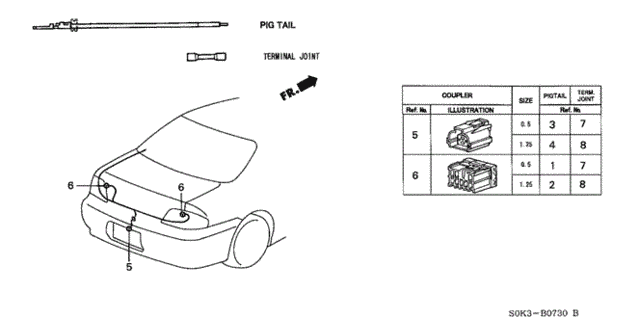 Electrical Connectors (RR.) for 1999 Acura TL #0