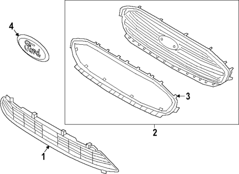 Grille & Components for 2019 Ford Transit Connect #1