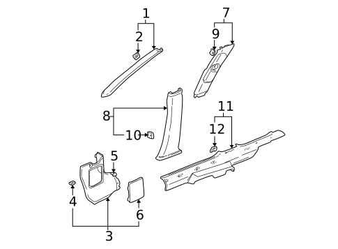 Interior Trim - Pillars for 2001 Saturn L300 #0