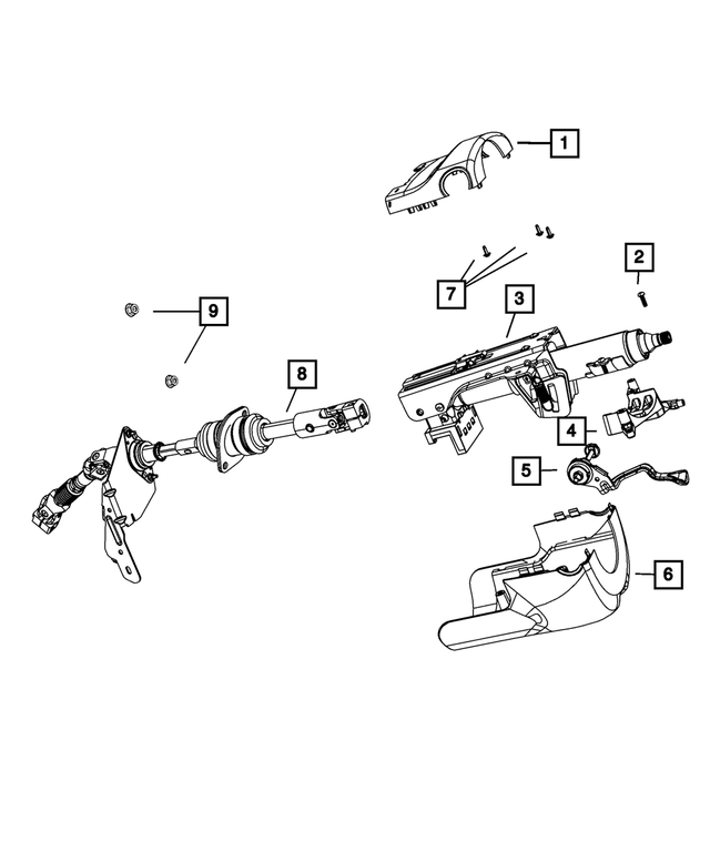 1JE43BD1AA - Steering: Steering Column Shroud for Mopar Image image