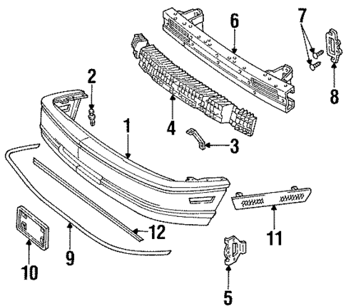 Bumper & Components - Front for 1997 Oldsmobile Achieva #0