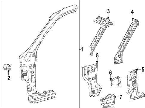 Hinge Pillar for 2024 Lexus GX550 #0