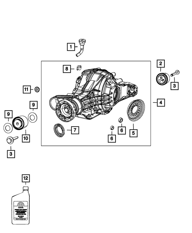68274547AB - Rear Axle; 230 MM; Differential and Drive Line: Rear Axle Differential for Mopar Image
