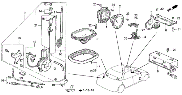 Radio Antenna - Speaker for 1994 Acura Vigor #0