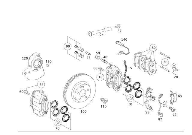 4219991 - Brakes: Spreader Spring for Mercedes-Benz: 250, 300S, CL550, CL600, CLS400, CLS550, E350, E400, E550, GLA250, S350, S400, S500, S550, S600, SL400, SL450, SL550 Image image