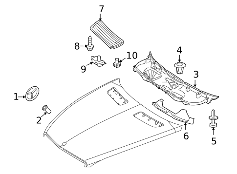 Exterior Trim - Hood for 2009 Mercedes-Benz CL550 #0