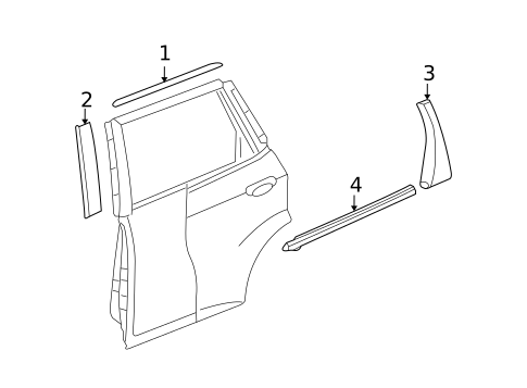 Exterior Trim - Rear Door for 2013 Honda Fit #0