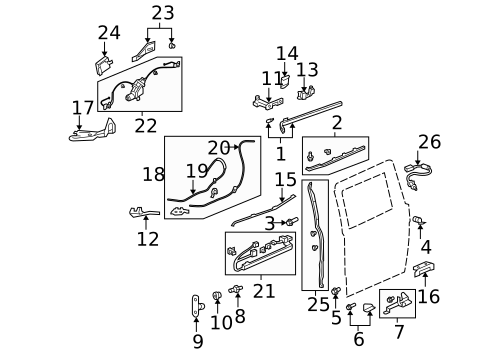 Door & Components for 2005 Honda Odyssey #2