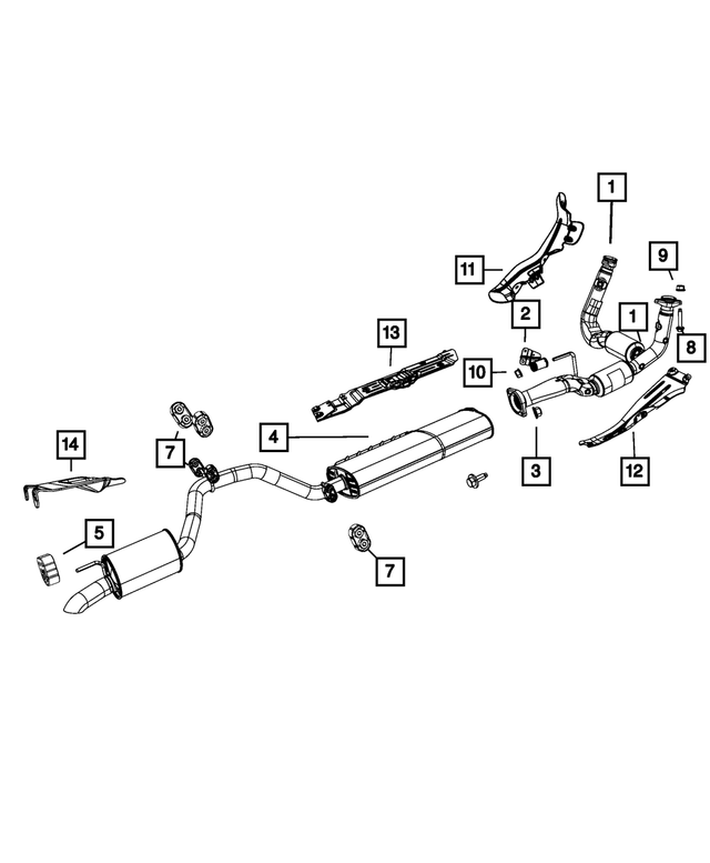 52090458AH - Exhaust: Exhaust Muffler And Tailpipe for Mopar Image image
