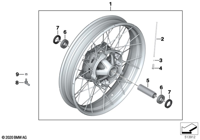 36319457604 - Design: Spoke Wheel, Gold, Front - 3.0X19 for BMW-Motorrad Image