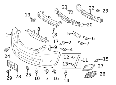 Bumper & Components - Front for 2011 Mazda CX-9 #0
