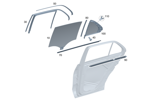 Rear Door Windows for 2021 Mercedes-Benz GLE580 #0