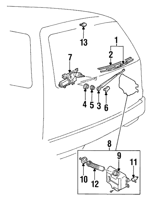 Wiper & Washer Components for 1998 Mazda MPV #1