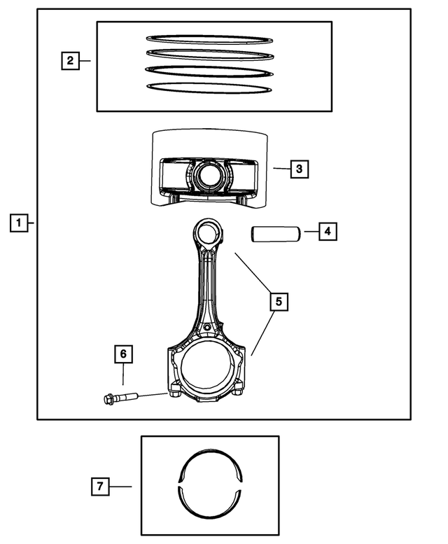 4666130AA - 3.3L Gas; Engine: Piston Pin And Rod for Mopar Image