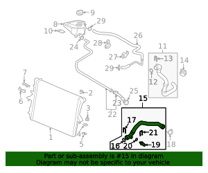 2013-2015 Audi Q7 Radiator Coolant Hose 7L8-121-051-L | OEM Parts Online