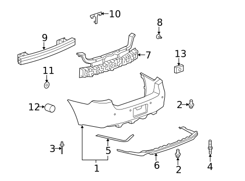 Bumper & Components - Rear for 2011 Buick Lucerne #0