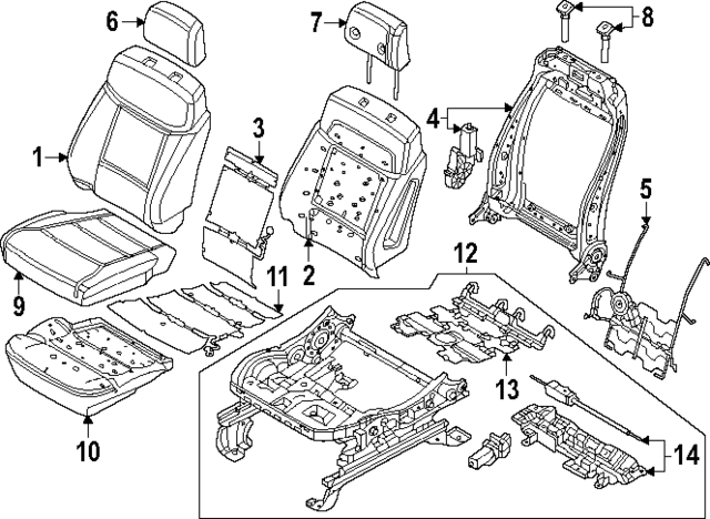 SL3Z1564417LA - Body: Seat Back Cover for Ford Image