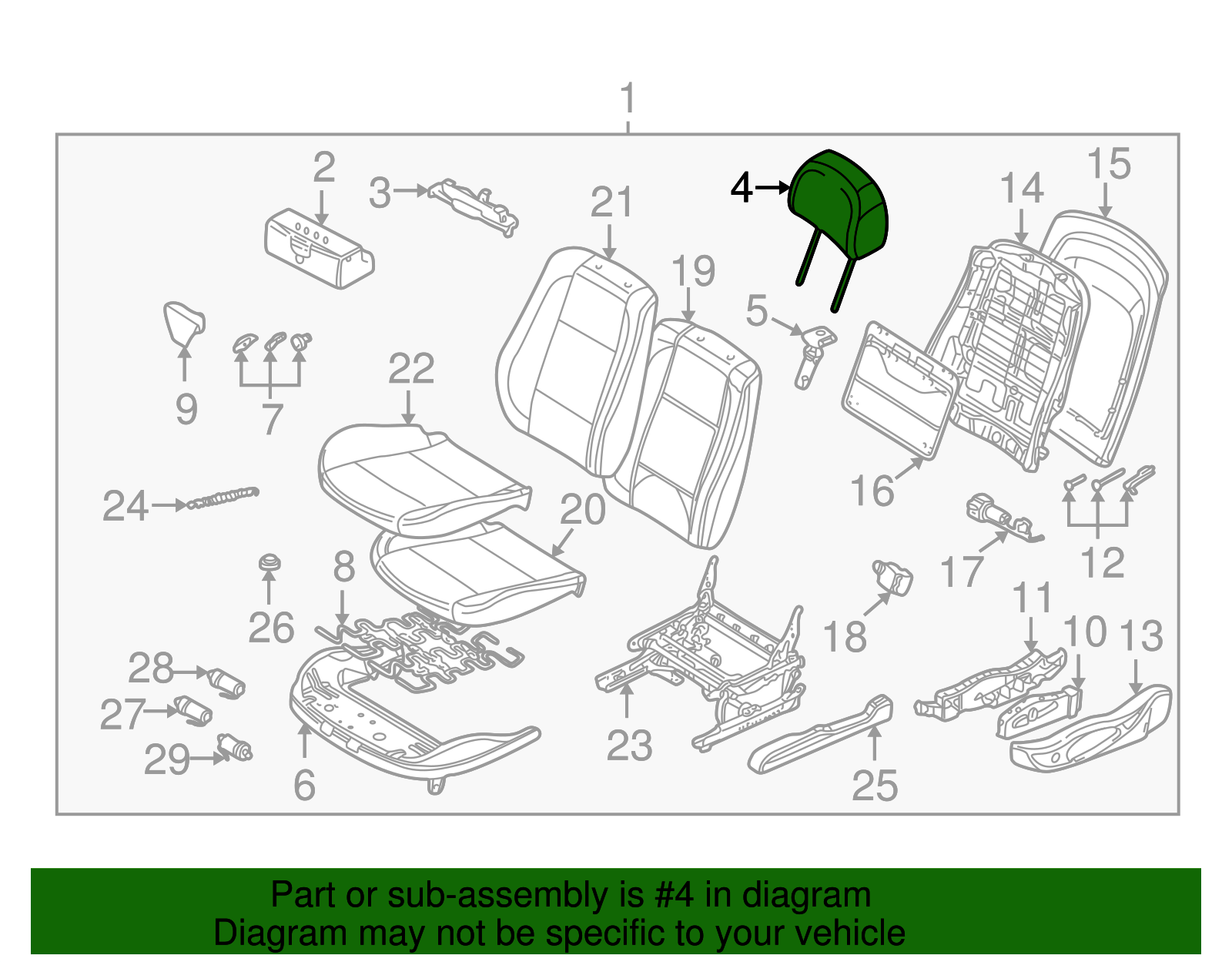 Headrest - BMW (52-10-7-063-368)