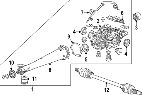 Axle & Differential for 2024 GMC Acadia #0