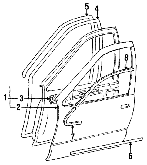 Exterior Trim - Front Door for 1993 Isuzu Stylus #0
