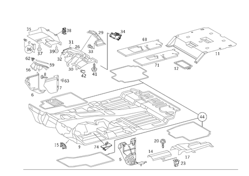 Front Panel Pillar Panelling, Lining on Floor and Footrest for 2003 Mercedes-Benz ML55 AMG #1