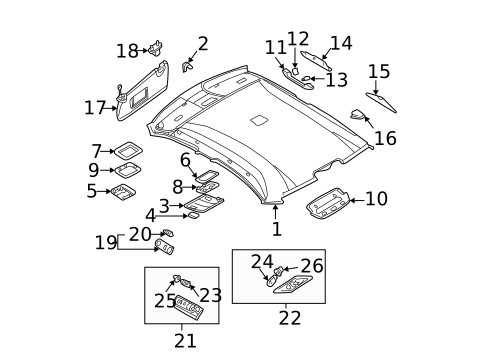 Interior Trim - Roof for 2003 BMW M3 #0