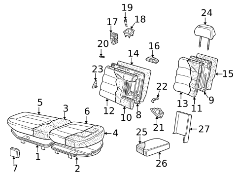 Rear Seat Components for 1999 Volkswagen Passat #0