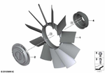 11521712058 - Engine: Fan 11 Blade for BMW: 320i, 323Ci, 323i, 325Ci, 325i, 325is, 325xi, 328Ci, 328i, 330Ci, 330i, 330xi, 525i, 528i, 530i, 535i, 735i, 735iL, M3, M3 3.2, M5 3.6, X5 3.0i, Z3 2.5, Z3 2.5i, Z3 2.8, Z3 3.0i, Z3 M3.2 Image image